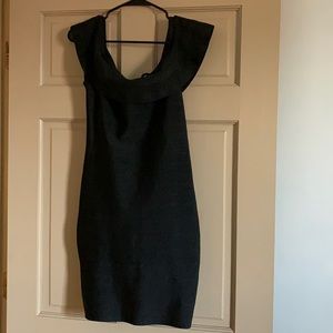 Black shoulder bandage dress